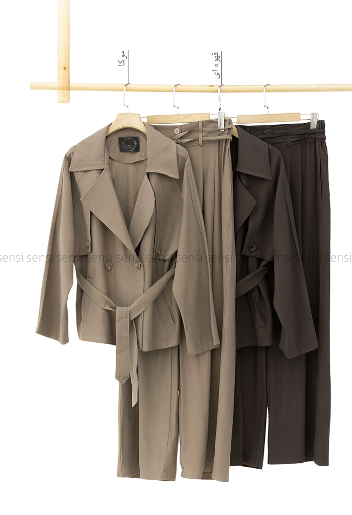 ست کت شلوار جلو شنل @کد1005370